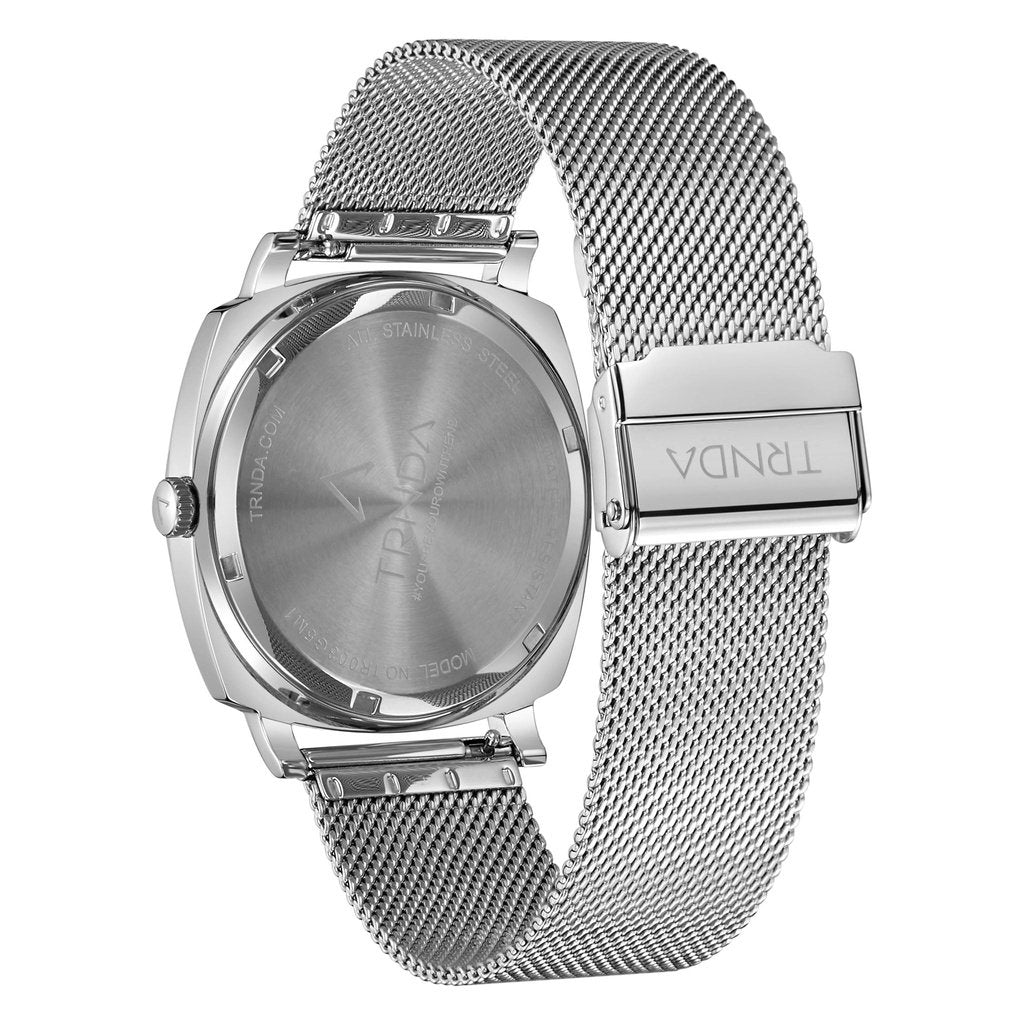 Trnda Men's Stainless Steel Watch, Blue Dial | Trn-Sq45-Sl