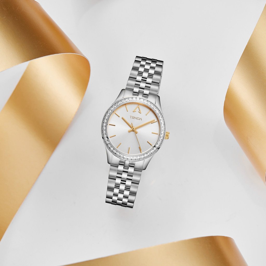 Trnda Women's Stainless Steel Silver Watch, Unique Dial | Trnda32mm