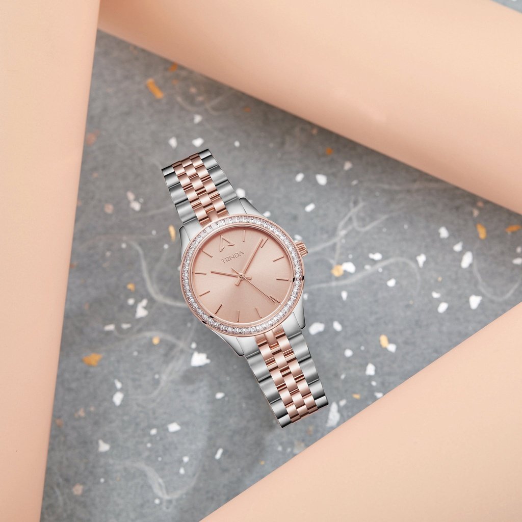 Trnda Women's Stainless Steel Watch, Rose Gold Dial | Tr32mm
